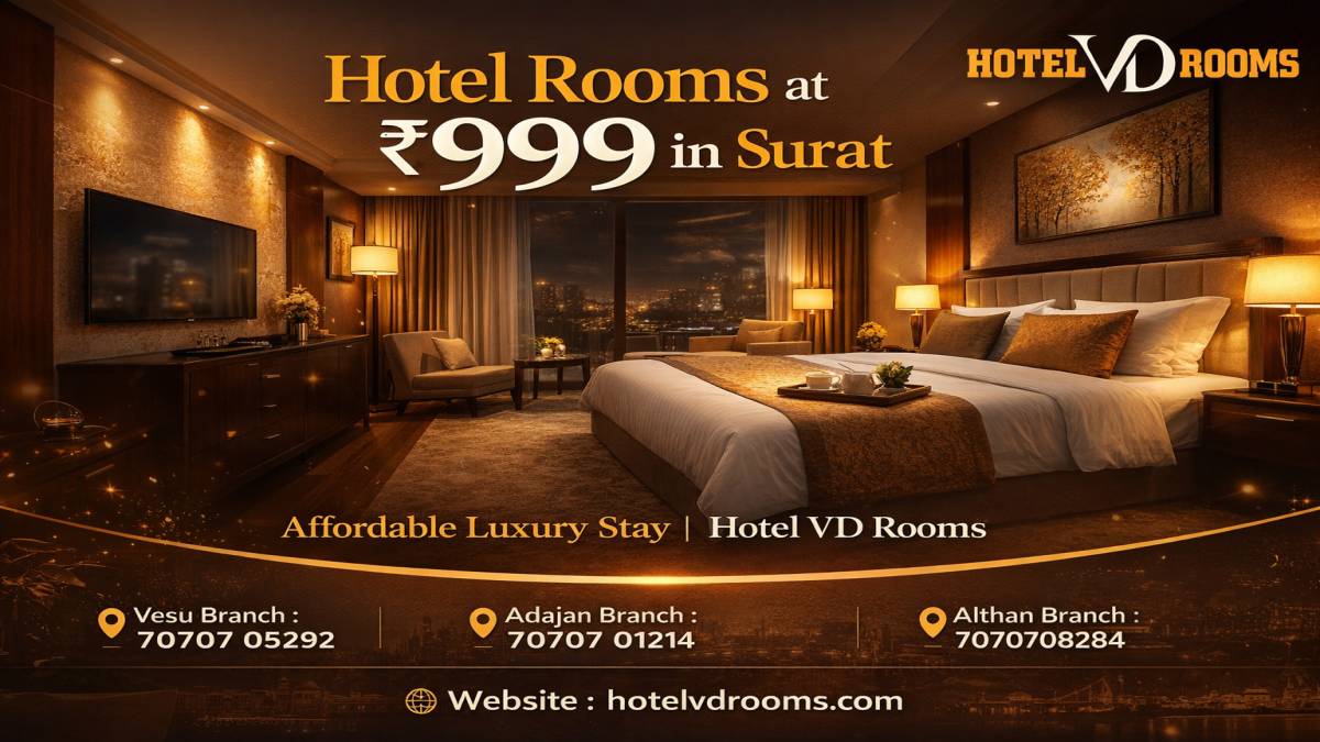 Hotel Rooms at 999 in Surat Near Popular Areas