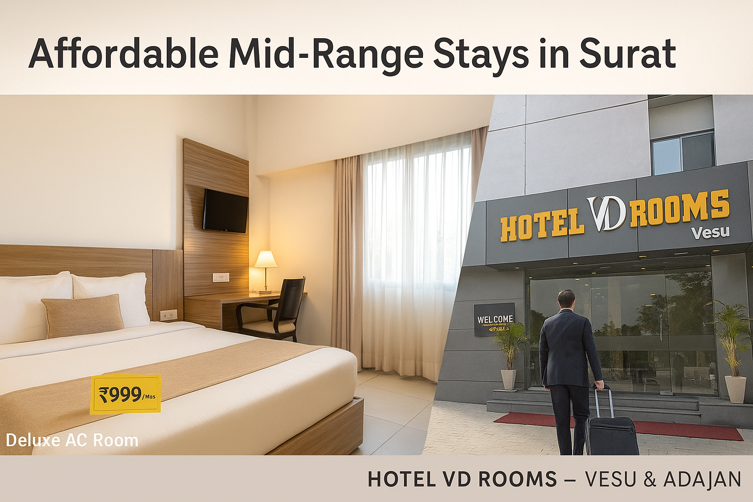 Affordable Mid‑Range Stays in Surat: Comfort & Class at Hotel VD Rooms, Vesu and Adajan