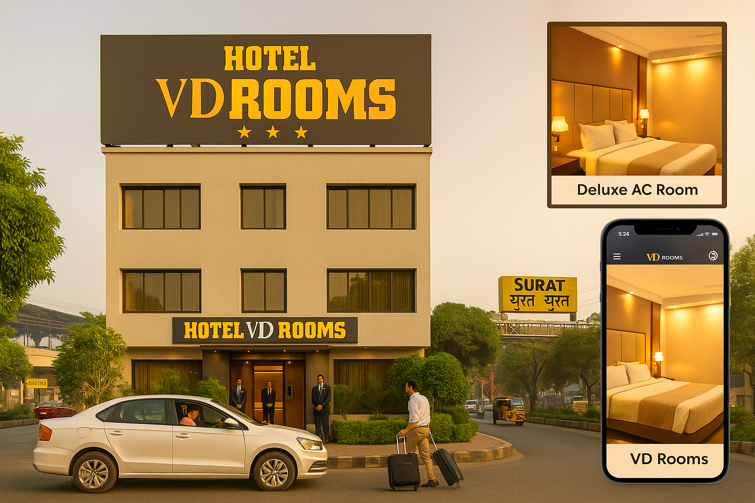 Convenience Meets Comfort: Best Hotel Rooms Near Surat Railway Station at Hotel VD Rooms